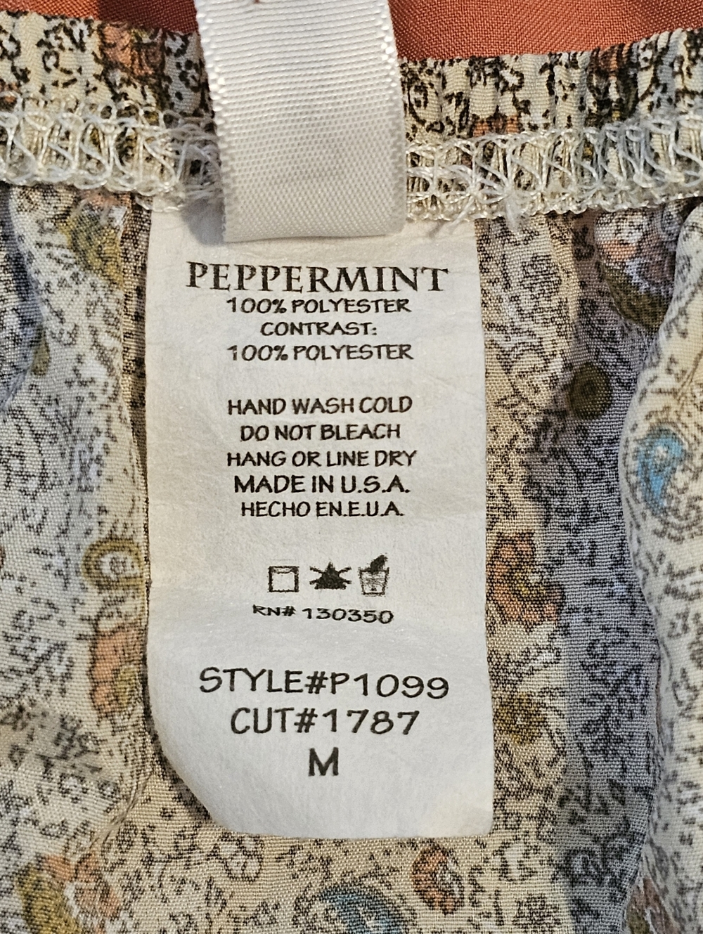 Peppermint Strapless Paisley & Coral Jumpsuit - EUC - Size M - Picture 4 of 8